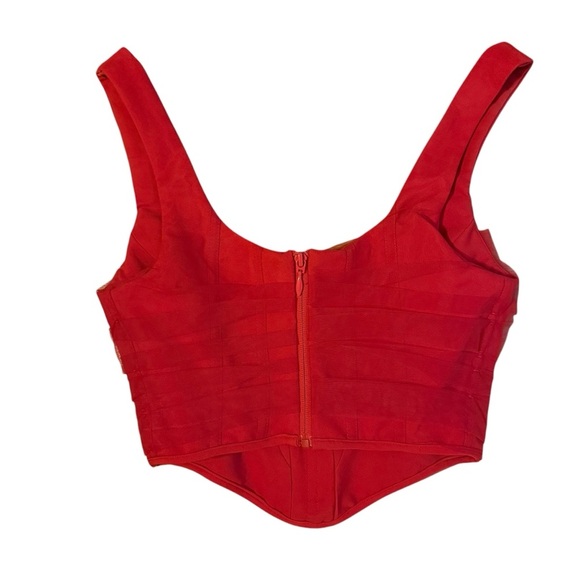 House Of Cb Shelley Tulle Corset Red Size Small - Picture 5 of 5